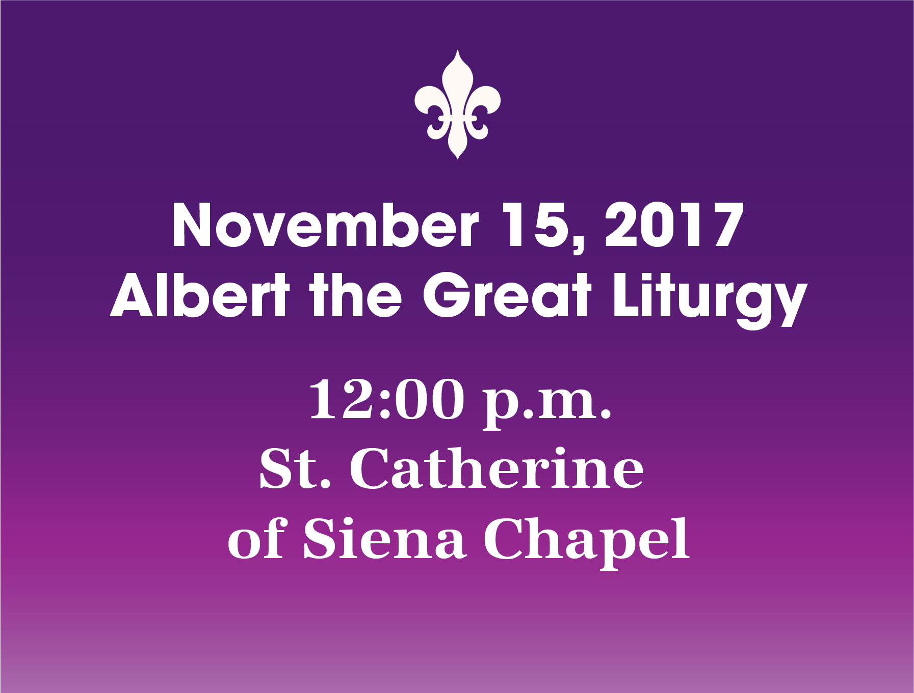 Albert the Great Liturgy