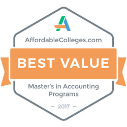 The Master of Science in Accounting degree at Albertus Magnus College was awarded the Best Value Master's in Accounting Program by AffordableColleges.com 2017