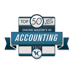 The Master of Science in Accounting degree at Albertus Magnus College was awarded the Top 50 Best Value Online Master's in Accoutning 2017