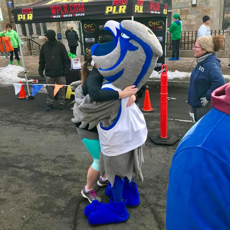 Frankie at the finish line of the Falcon 5K 2018