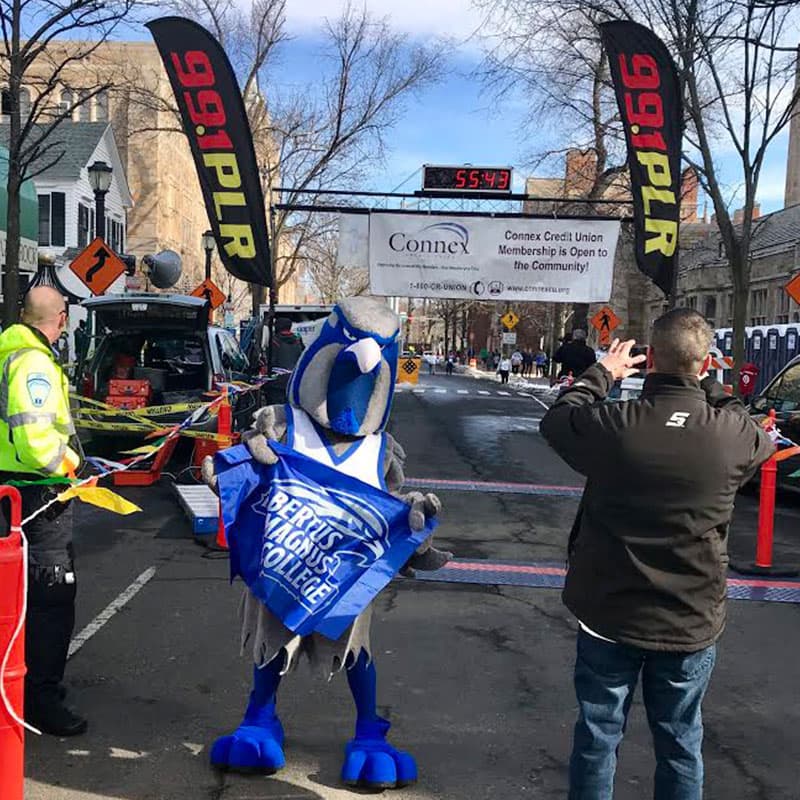 Frankie at the finish line of the Falcon 5K 2018