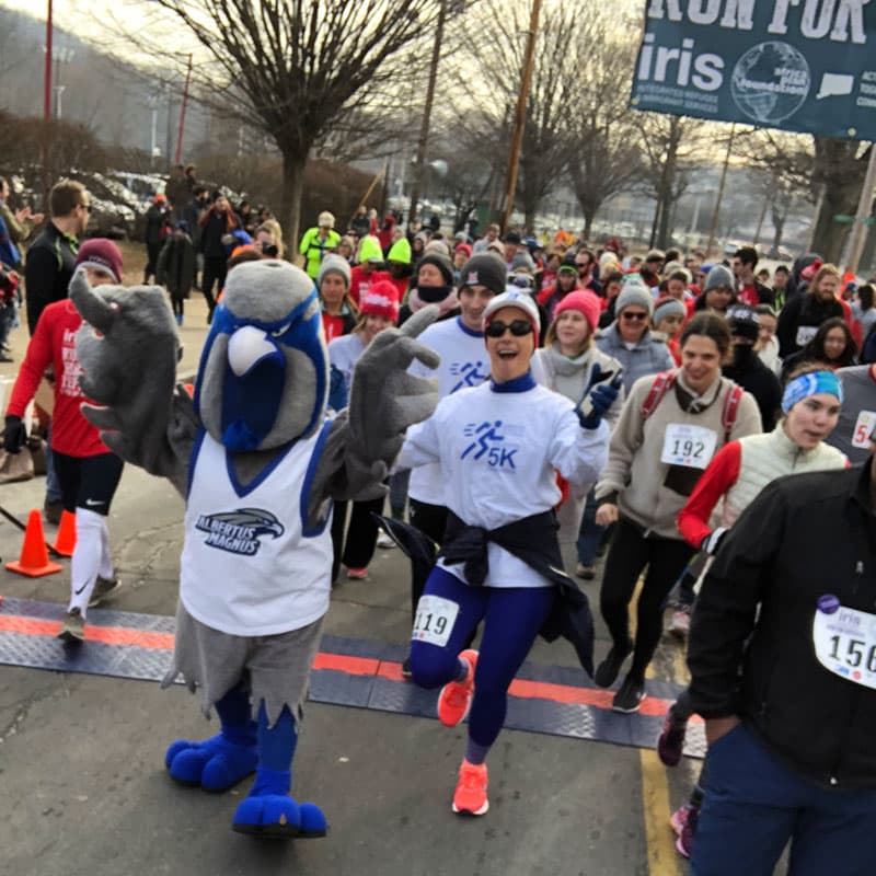 Frankie at the finish line of the Falcon 5K 2018