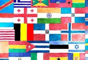 diffferent flags from many countries