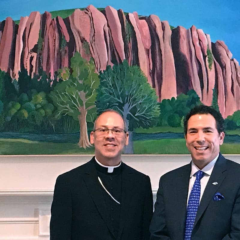 Bishop Betancourt with Albertus President Marc M. Camille, Ed.D.