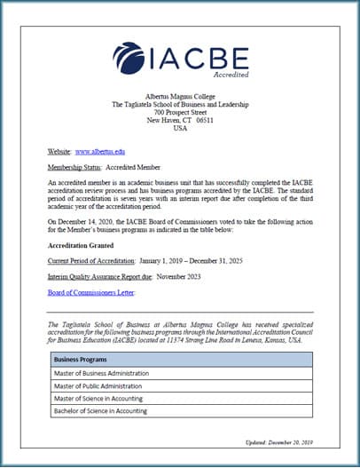 public disclosure iacbe report 2019-2020