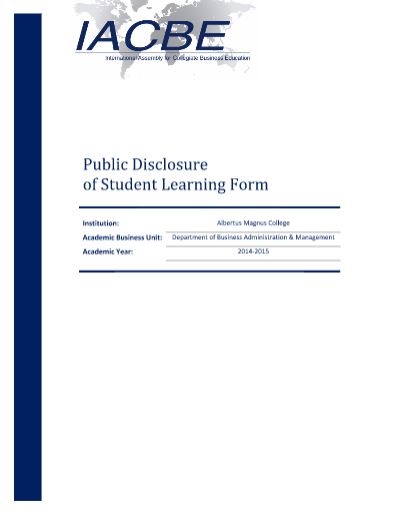 public disclosure iacbe report 2014-2015