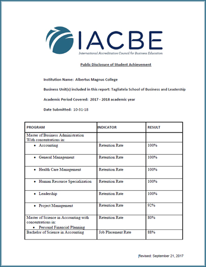 public disclosure iacbe report 2017-2018