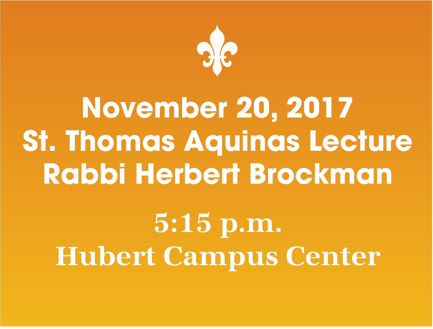 St. Thomas Aquinas Lecture Rabbi Herbert Brockman