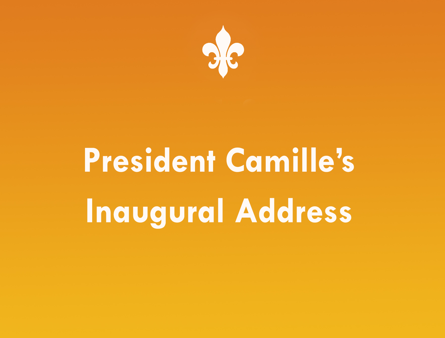 Inagural Address