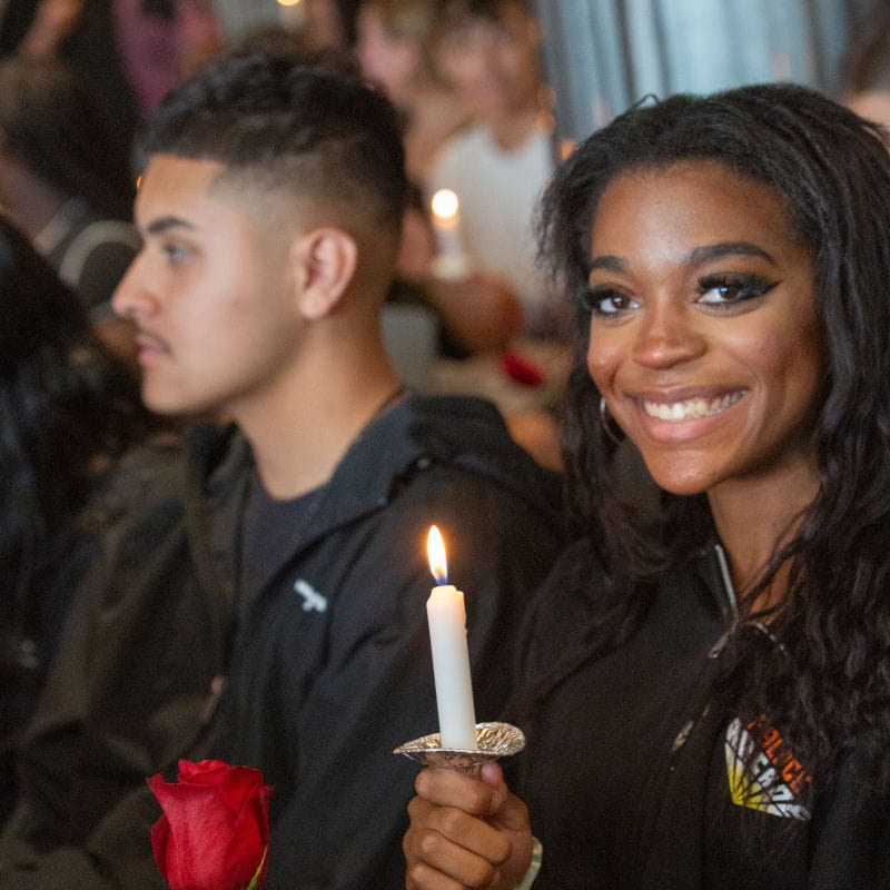 Students at Candlelight Ceremony